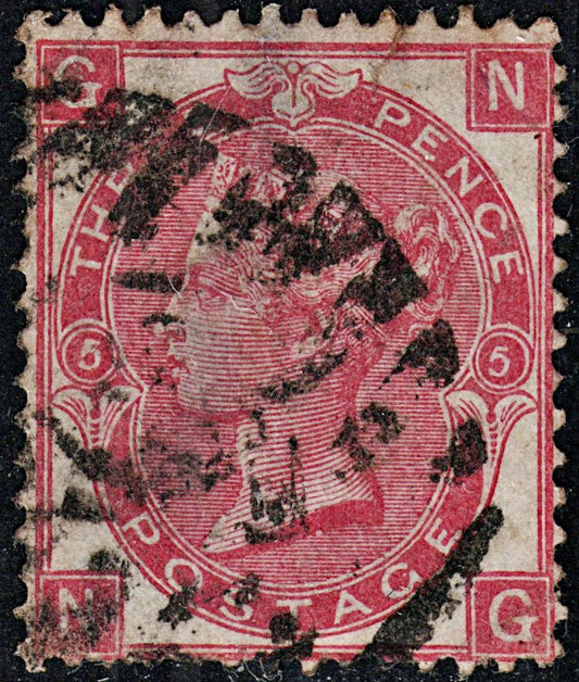 3774 GB 3d Deep rose red 1867. SG102. Spec J30. "NG". Plate 5. Filler. c£70