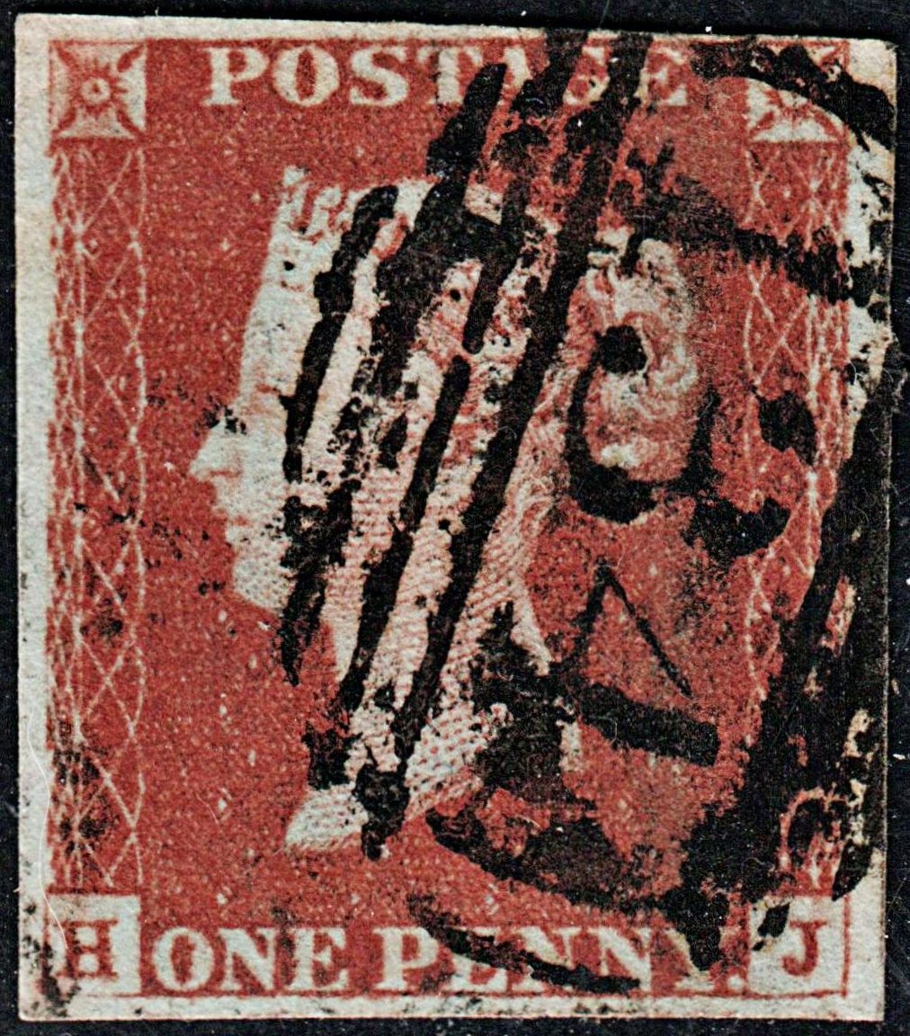 3788 GB 1d Red 1841. SG8 Sc3 Mi3. BS29. "HJ". Plate 81. 3½ Margins. SWRc&Wk. Fine. c£30