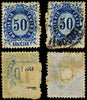 3860 Hungary Magyar Kir. Taviarda. Krajczar. Telegraph Stamp. 50 Blue.