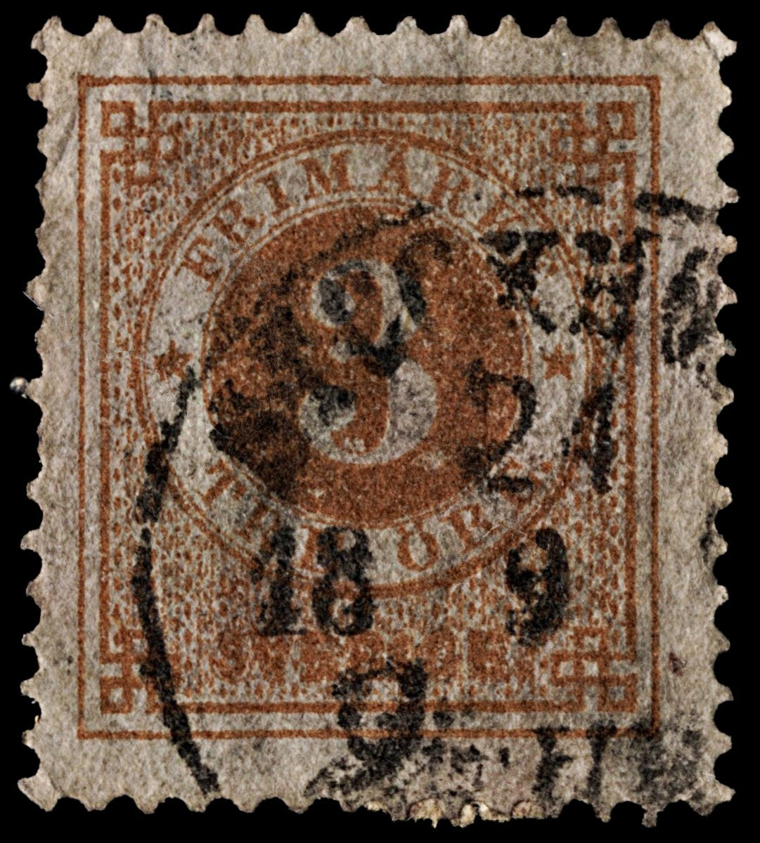 4050 Series SG30 3 ore Brown 1886. Sc#41 Mi30 Good Used. C£25