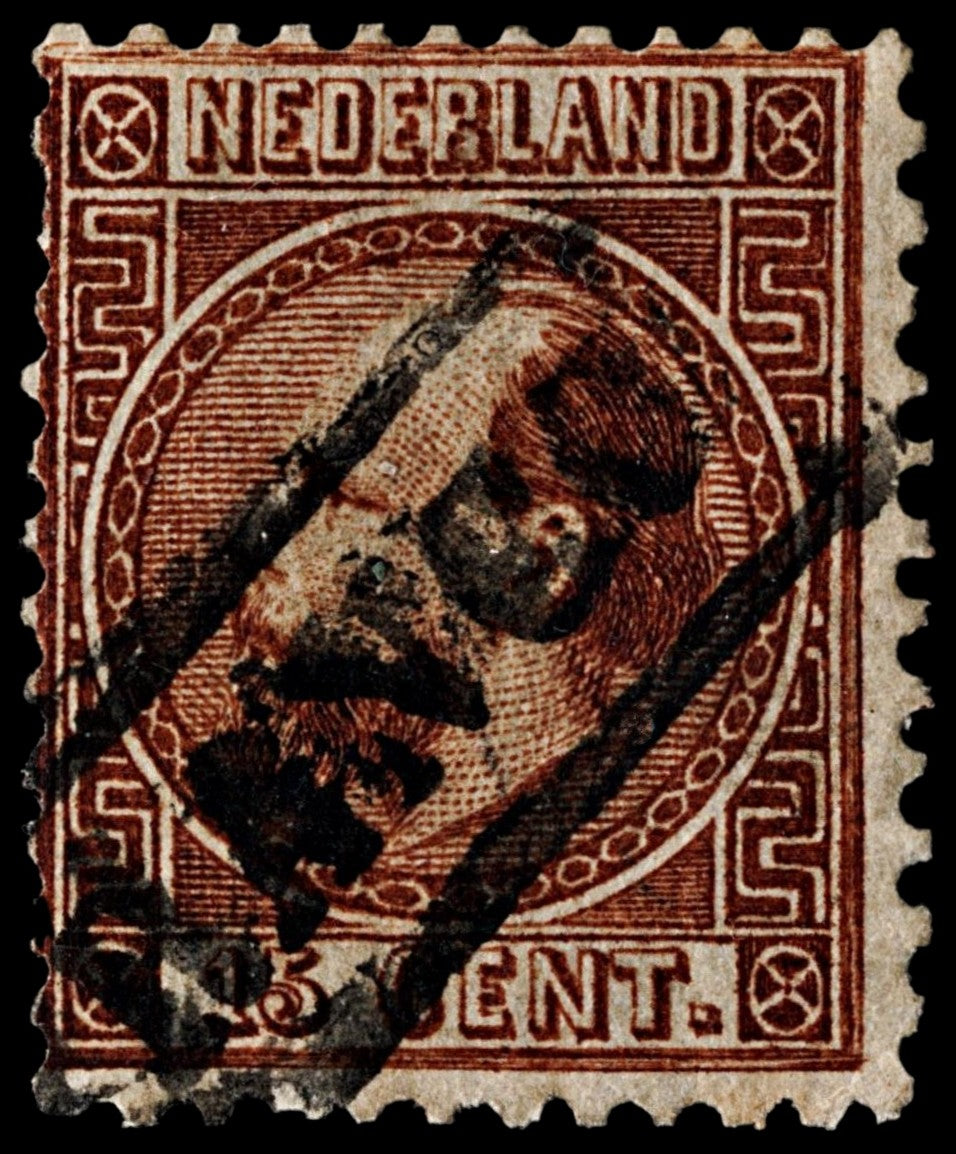 4053 Netherlands SG19c 15c Reddish-Brown 1867. Mi9IIC Fine Used. C£55