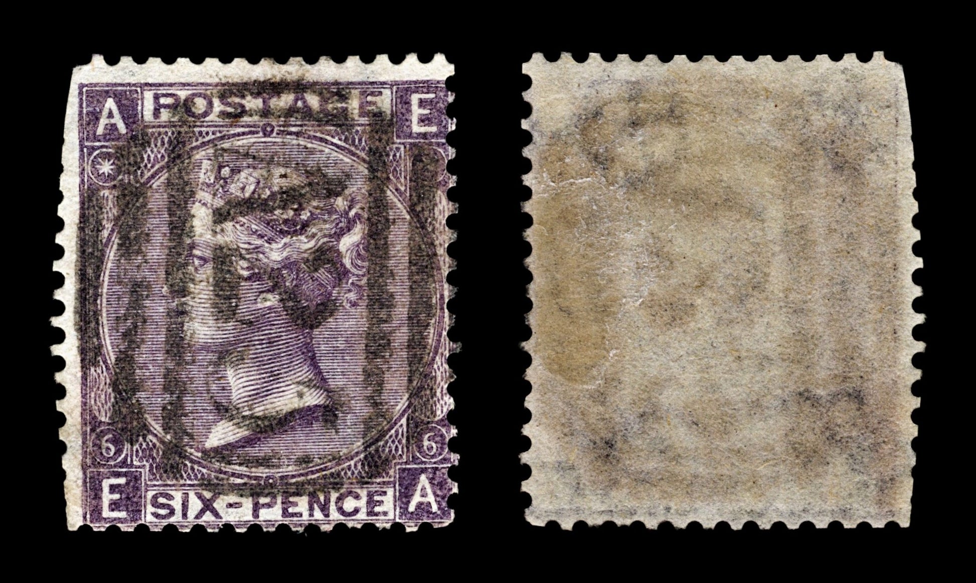 4068 GB SG97 6d Mauve. A25 MALTA Postmark. 1865. Sc#45 Mi25b Perf Faults. C£250