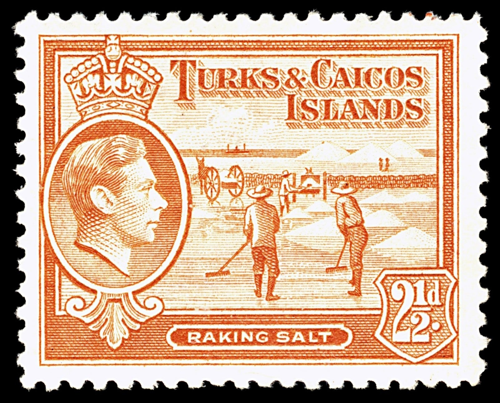 4070 Turks and Caicos SG199 2½d Orange. 1944. Sc#83 Mi123 MM Mint. C£13