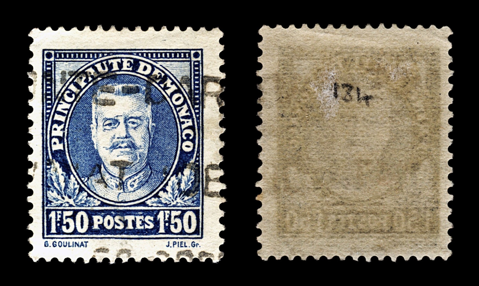 4071 Monaco SG134 1f50c Blue. 1933. Sc#122 Mi119 Fine Used. C£17