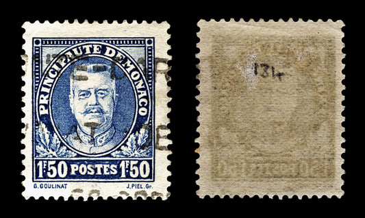 4071 Monaco SG134 1f50c Blue. 1933. Sc#122 Mi119 Fine Used. C£17