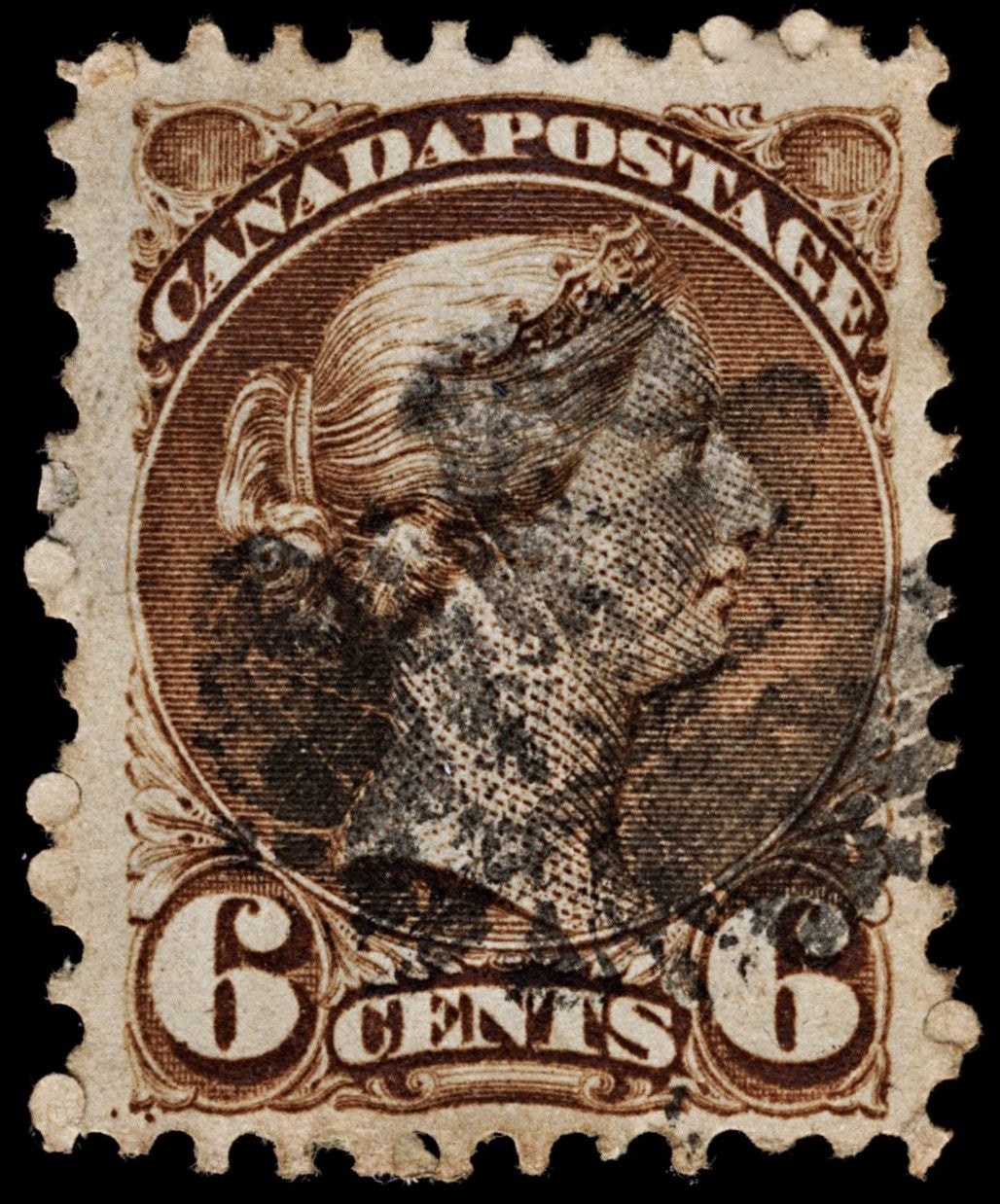 4121 Canada SG98 6c Yellow-Brown. 1872. Sc#39b Mi30aC Fine Used. C£55