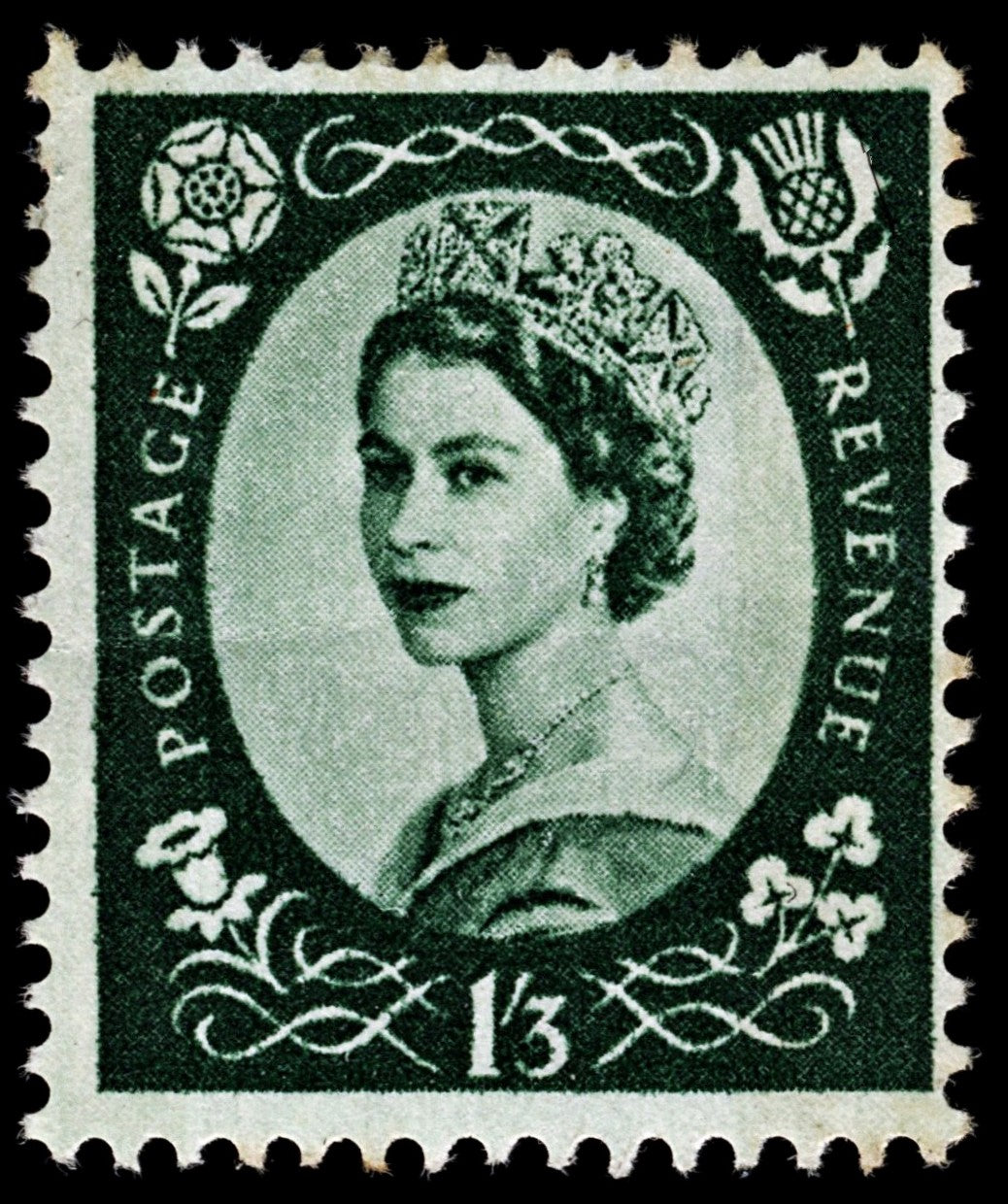 4150 GB SG555 1s6d Green. St. Ed's Crown. Spec S142. 1956. Sc#332 Mi297 MM Mint. C£30