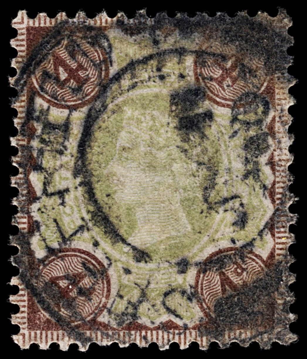 4190 GB SG205 4d. "White 4" in 2 corners. Spec K33e. 1887. Sc#116 Mi91 Average Used. C£35