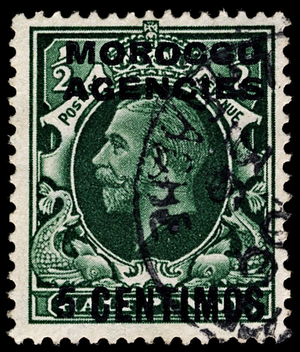 4204 Morocco, British Post Office SG153 5 Centimos Green. 1936. Sc#71 Mi136 Fine Used. C£24