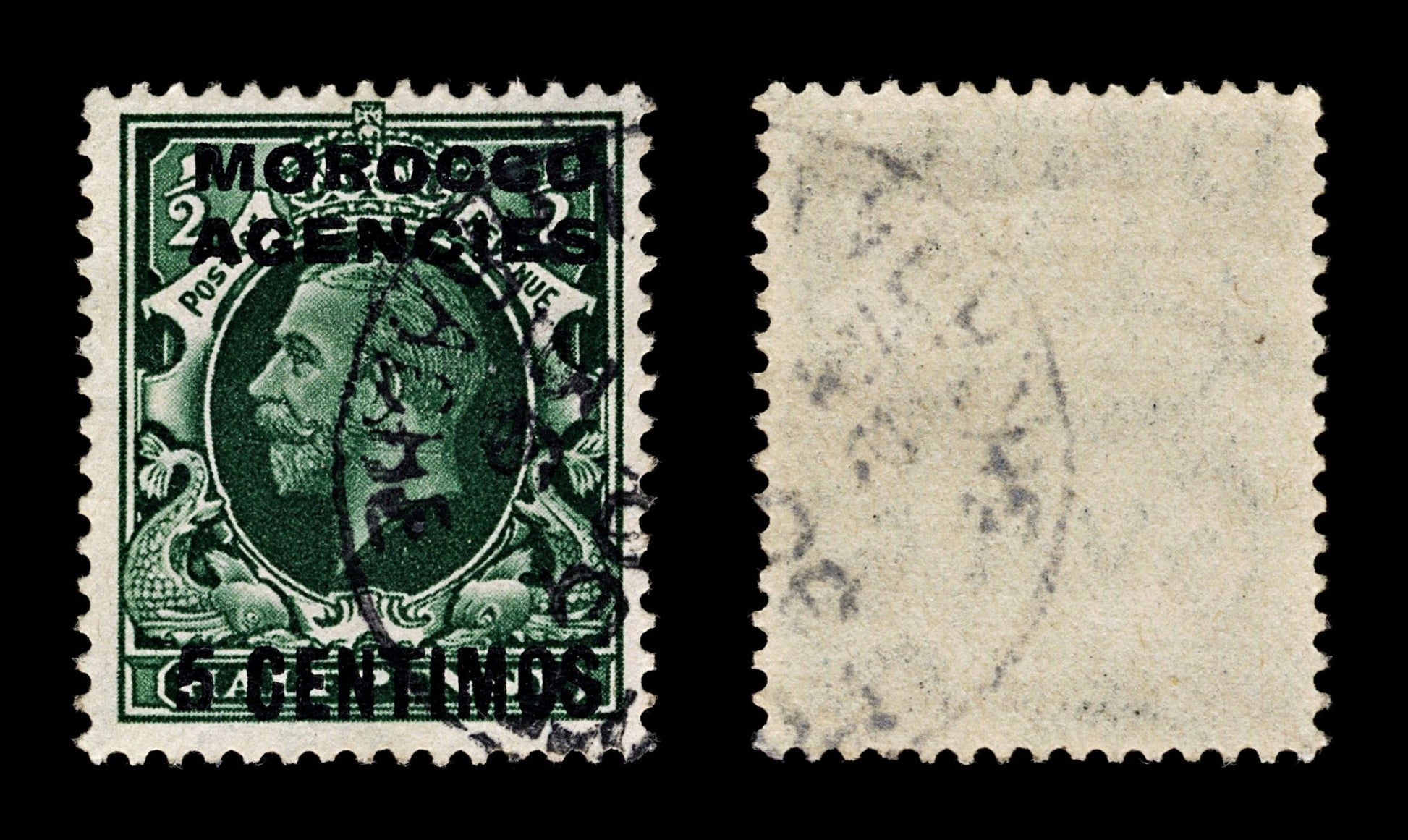 4204 Morocco, British Post Office SG153 5 Centimos Green. 1936. Sc#71 Mi136 Fine Used. C£24