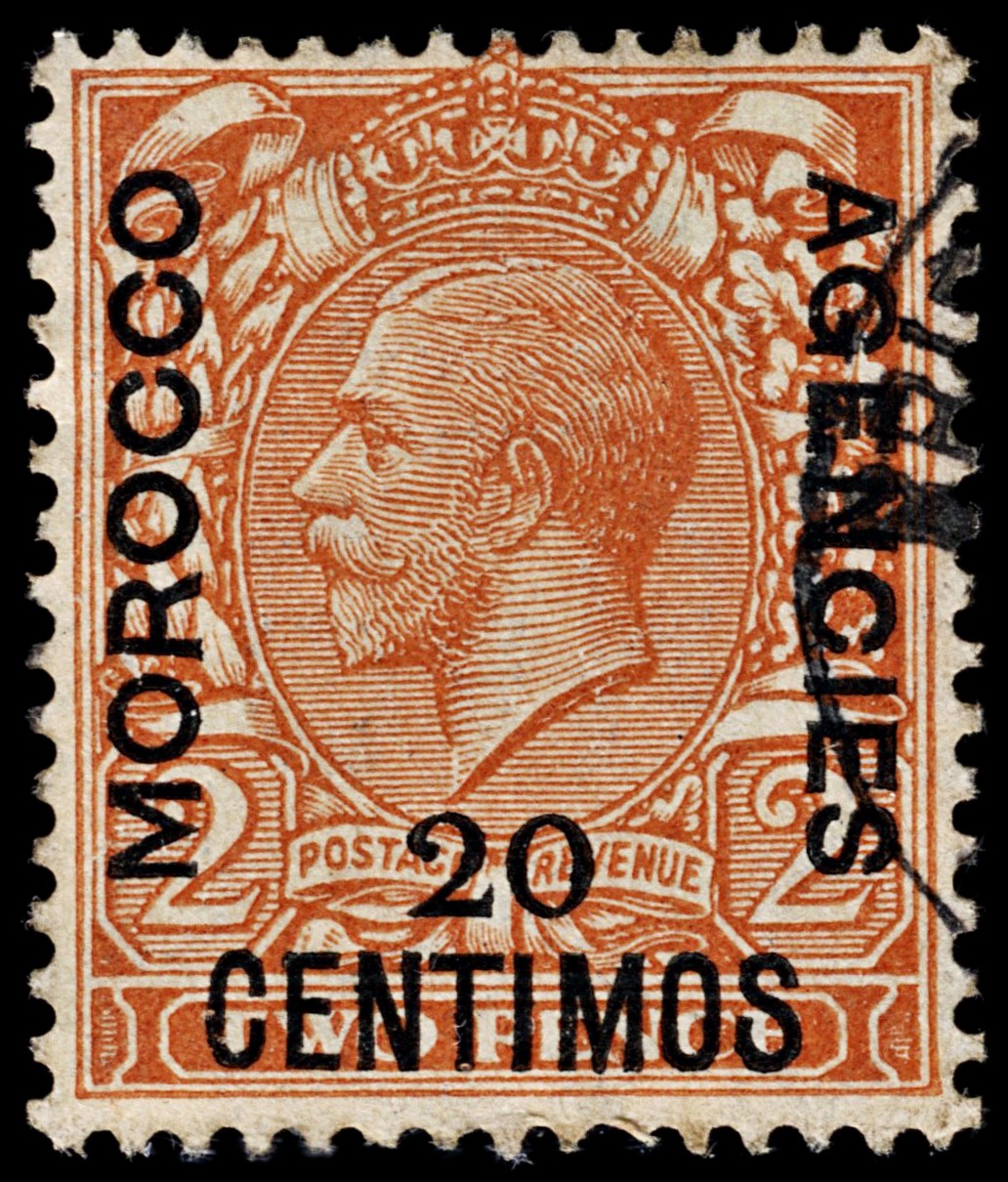 4205 Morocco, British Post Office SG146 20 Centimos Orange. 1931. Sc#65 Mi129 Fine Used. C£15