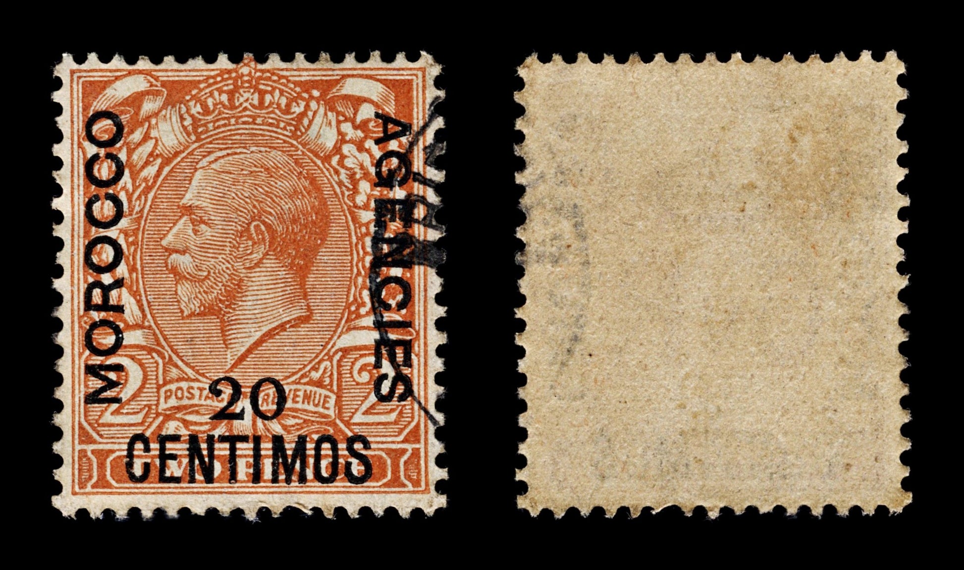 4205 Morocco, British Post Office SG146 20 Centimos Orange. 1931. Sc#65 Mi129 Fine Used. C£15