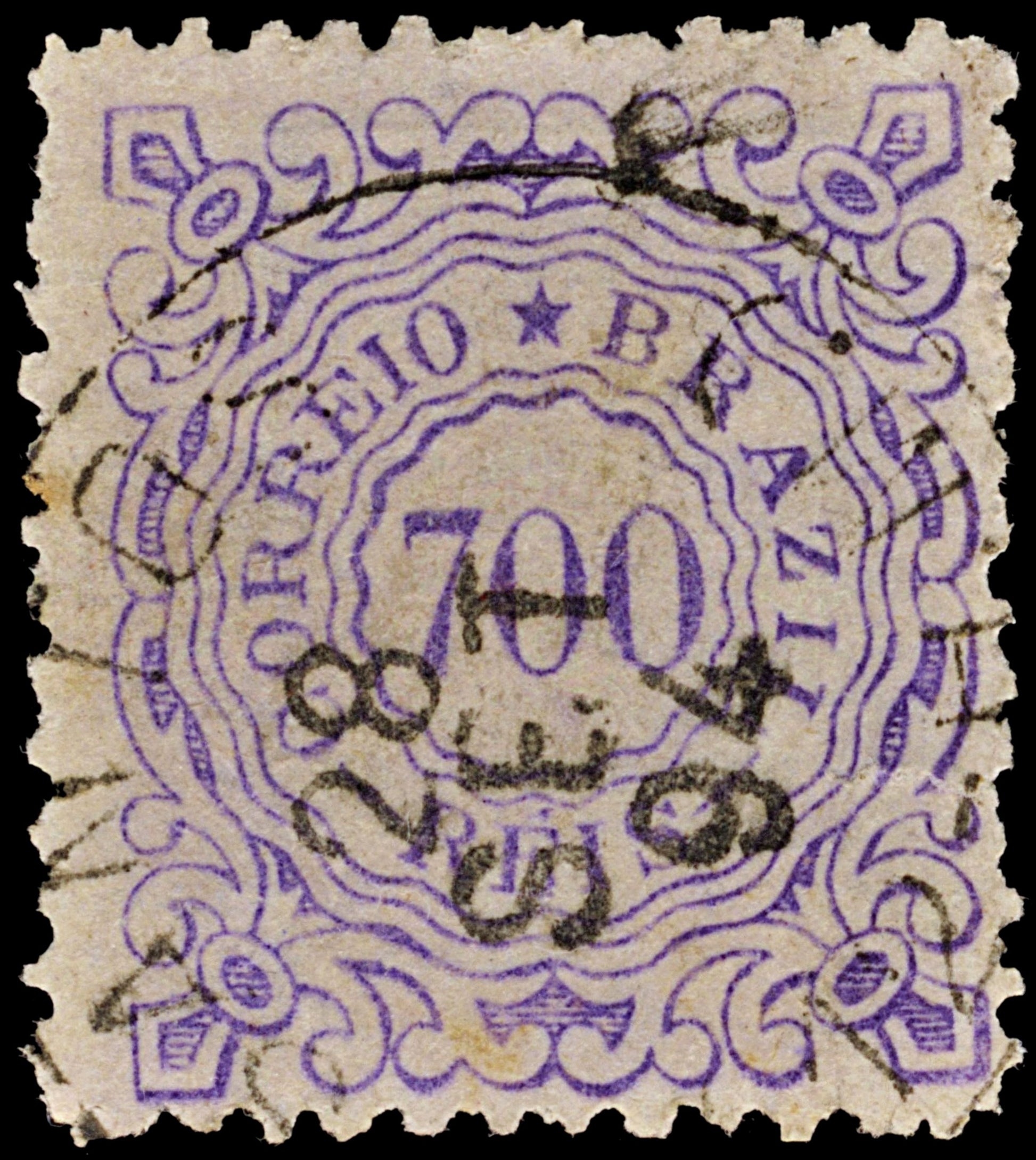 3873 Brazil SG86 700r Violet 1888. Mi 65 Sc# 97 Yt 66. c£150